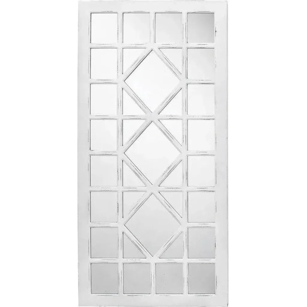 Reversible White Wood Virginia Grid Wall Mirror - LOOMLAN - Jamie Young - Wall Mirrors