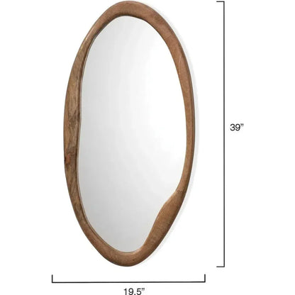 Reversible Wood Organic Oval Wall Mirror - LOOMLAN - Jamie Young - Wall Mirrors