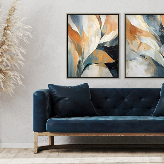 Rhythms of Flow Blue Canvas Art
