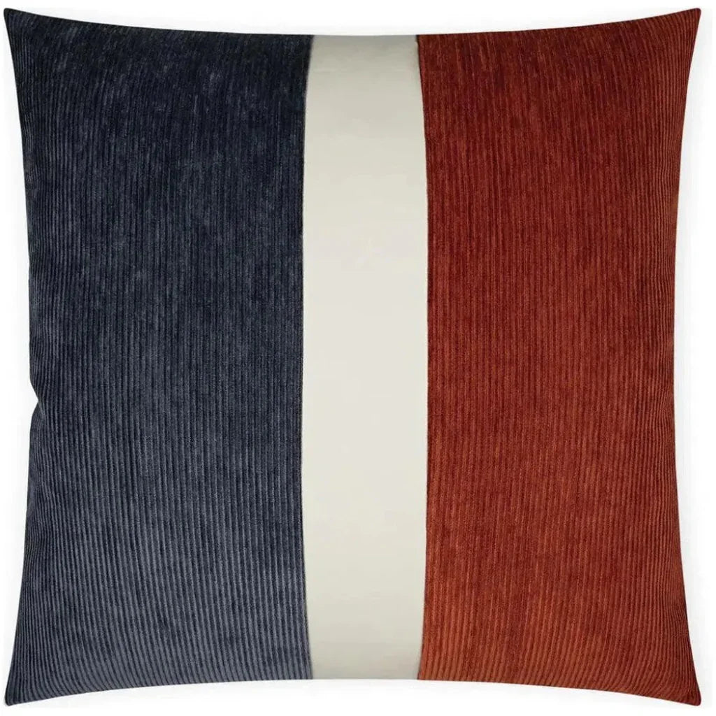 Ridges Band Color Block Slate Red Large Throw Pillow - LOOMLAN - D.V. Kap - Throw Pillows