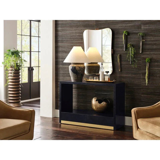 Riku Modern Japanese Artistry Indigo Glaze Table Lamp - LOOMLAN - Wildwood - Table Lamps