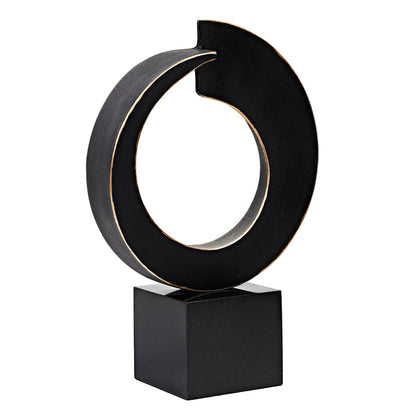 Riley Ring Aluminum Black Sculpture