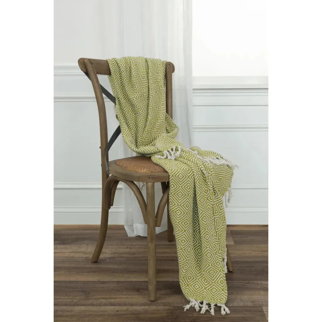 Rio Diamond Pattern Cotton Throw Blanket - LOOMLAN - LOOMLAN - Throw Blankets