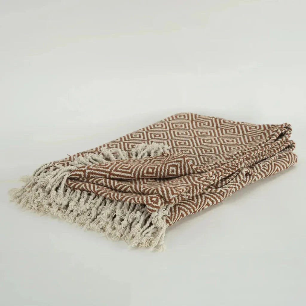 Rio Diamond Pattern Cotton Throw Blanket - LOOMLAN - LOOMLAN - Throw Blankets