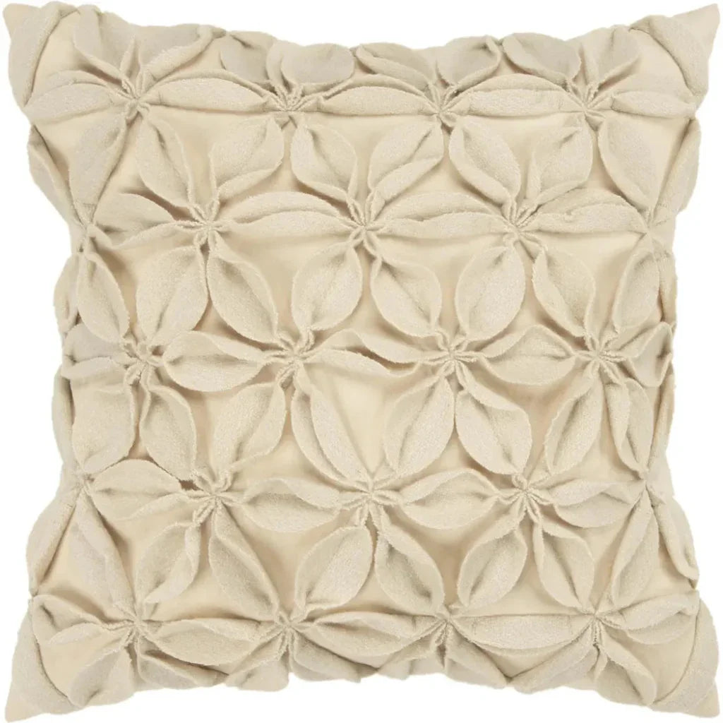 LOOMLAN Riona Textured Floral Throw Pillow For Couch