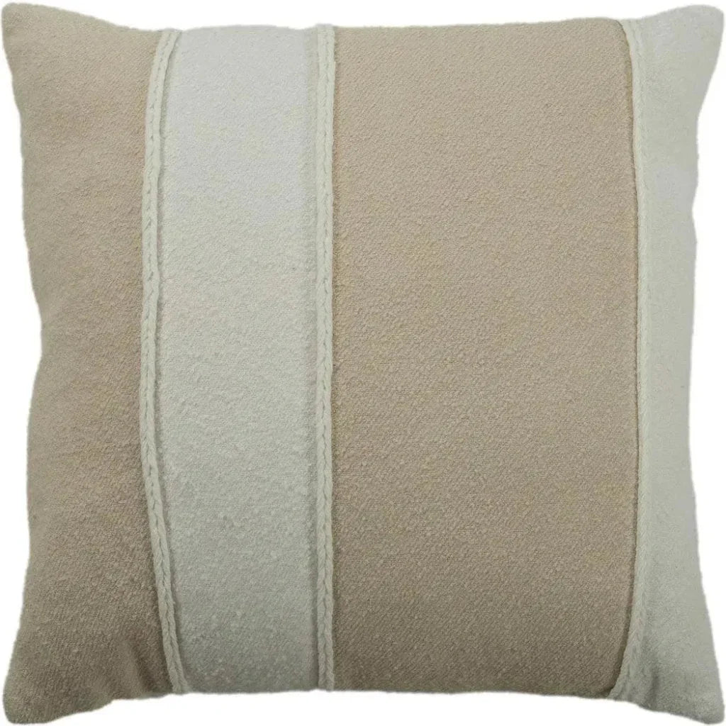 Rita Striped Ivory White Throw Pillow - LOOMLAN - LOOMLAN - Throw Pillows