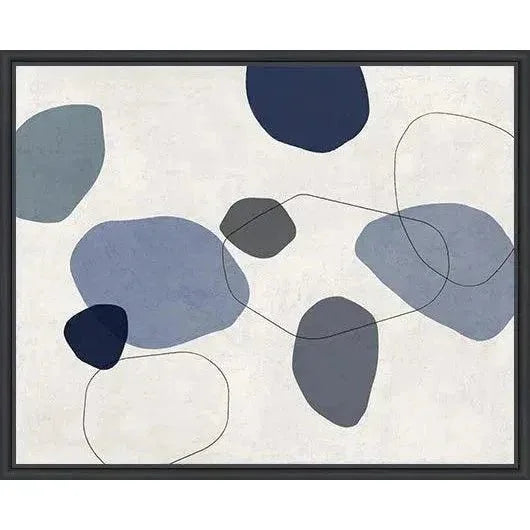 River Stones Blue I Artwork d Canvas Floating - LOOMLAN - LOOMLAN - Canvas Art