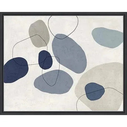 River Stones Blue II Artwork d Canvas Floating - LOOMLAN - LOOMLAN - Canvas Art