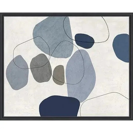 River Stones Blue III Artwork d Canvas Floating - LOOMLAN - LOOMLAN - Canvas Art