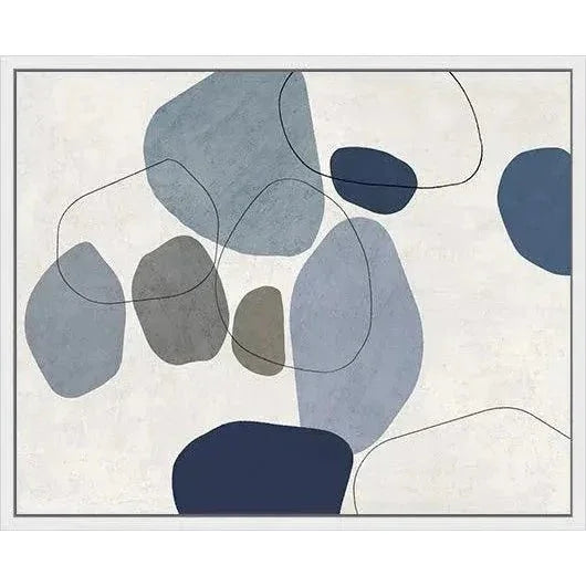 River Stones Blue III Artwork d Canvas Floating - LOOMLAN - LOOMLAN - Canvas Art