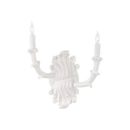 Roche Plaster Double Arm White Wall Sconce - LOOMLAN - Wildwood - Wall Sconces
