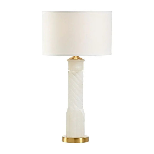 Roman Spiraled Column Alabaster Table Lamp - LOOMLAN - Chelsea House - Table Lamps