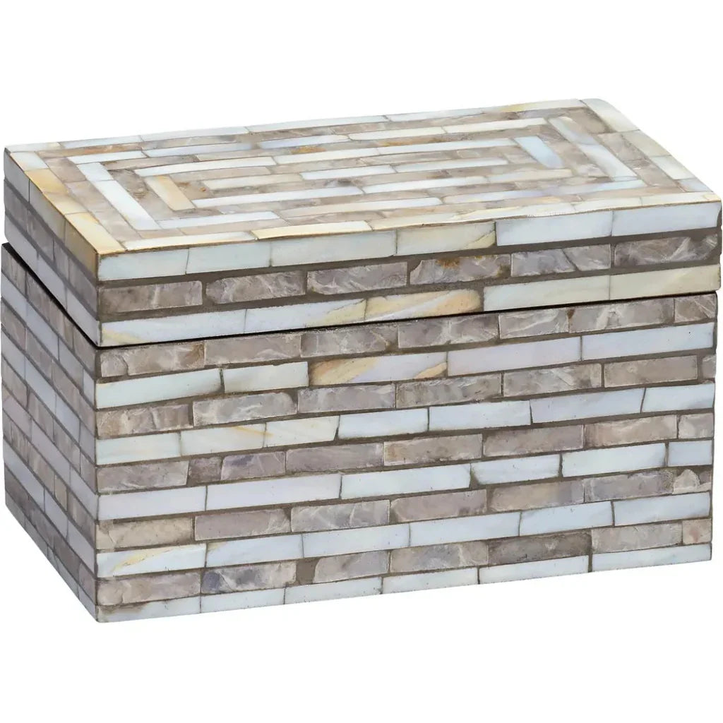 Roosevelt Mother Of Pearl Decorative Box - LOOMLAN - Jamie Young - Boxes & Bowls