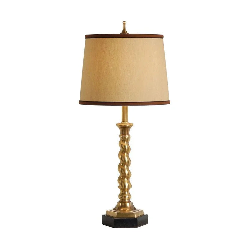 Rope Twist Candlestick Marble Mounted Table Lamp - LOOMLAN - Wildwood - Table Lamps