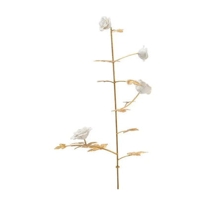 Rose Antique Gold Leaf Stem Sculpture - LOOMLAN - Chelsea House - Statues & Sculptures