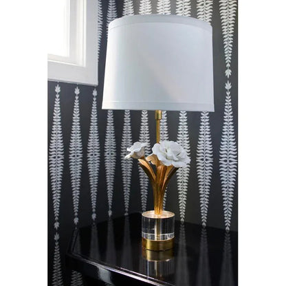 Rose Flowers Design With Tapered Drum Shade Table Lamp - LOOMLAN - Chelsea House - Table Lamps