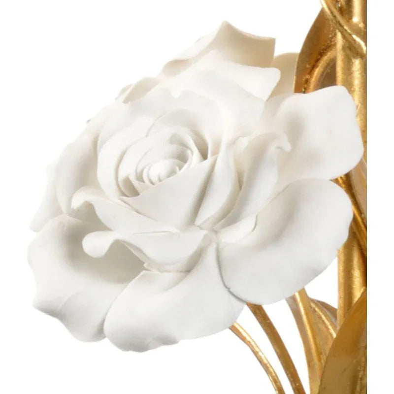 Rose Flowers Design With Tapered Drum Shade Table Lamp - LOOMLAN - Chelsea House - Table Lamps