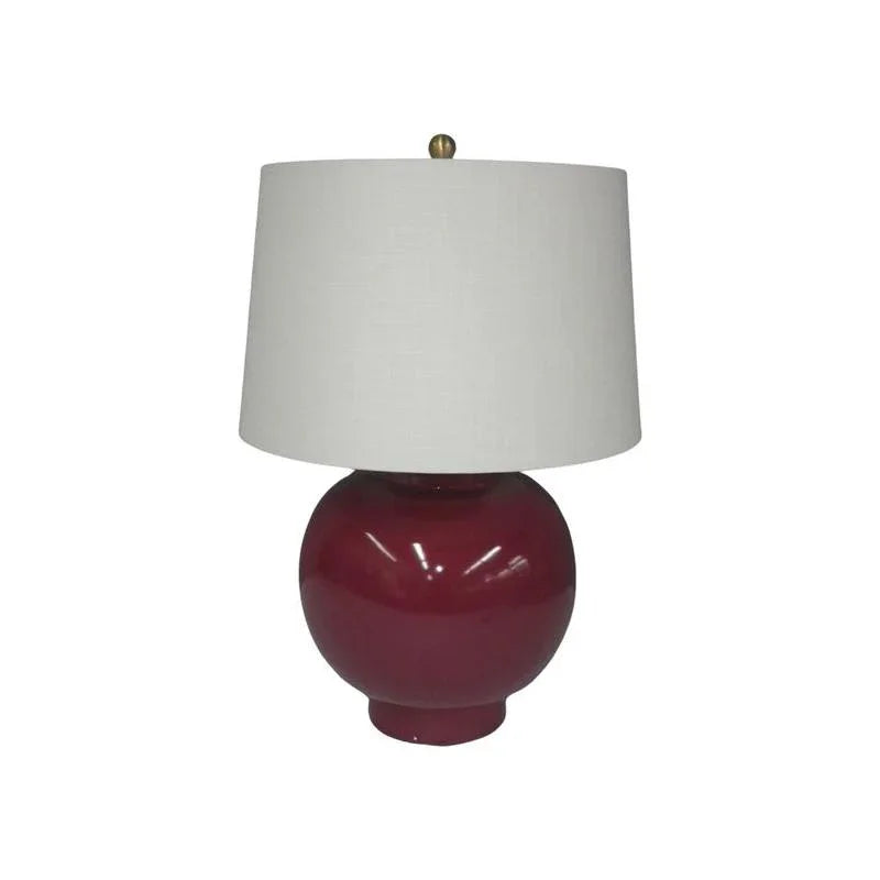 Round Ceramic Made Table Lamp - LOOMLAN - Wildwood - Table Lamps