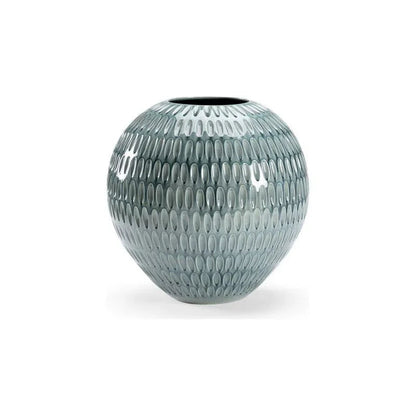 Round Dimpled Ceramic Vase - LOOMLAN - Chelsea House - Vases & Jars
