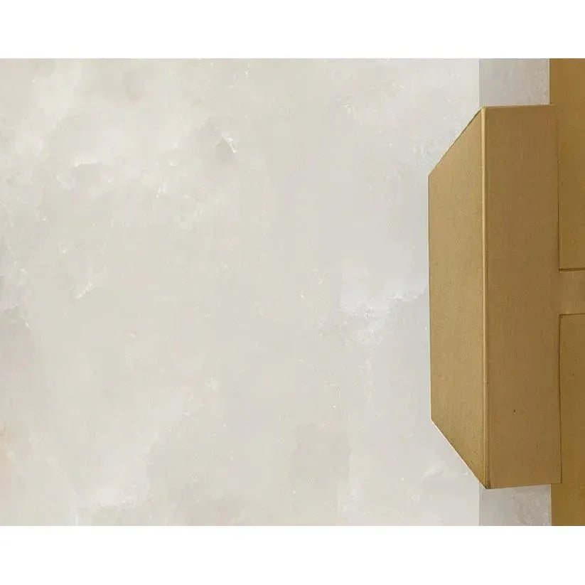 Rovira Sconce Modern Alabaster & Gold Light - LOOMLAN - SUNPAN - Wall Sconces