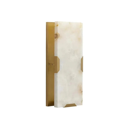 Rovira Sconce Modern Alabaster & Gold Light - LOOMLAN - SUNPAN - Wall Sconces