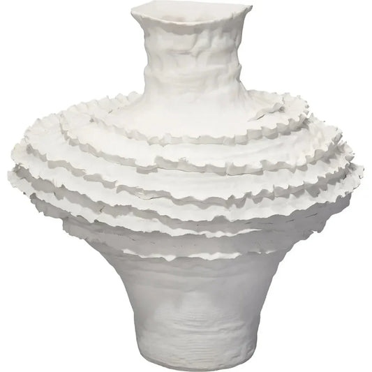 Ruffle Ceramic Decorative Vase Jamie Young - LOOMLAN - Jamie Young - Vases & Jars