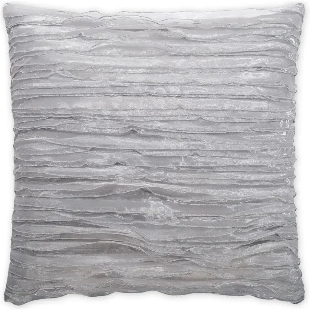 Ruffles Silver Throw Pillow With Insert - LOOMLAN - D.V. Kap - Throw Pillows