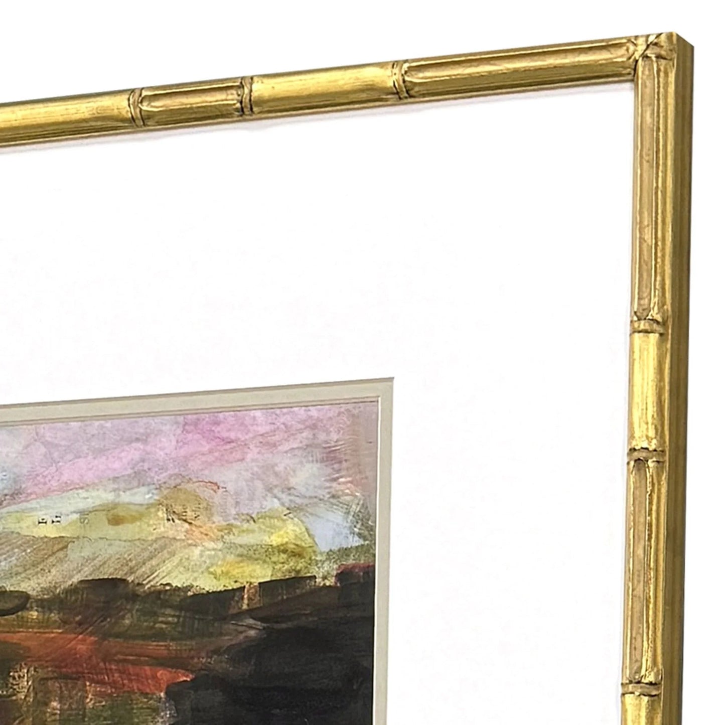 Rugged Wood Frame Green Canvas Art 4PC