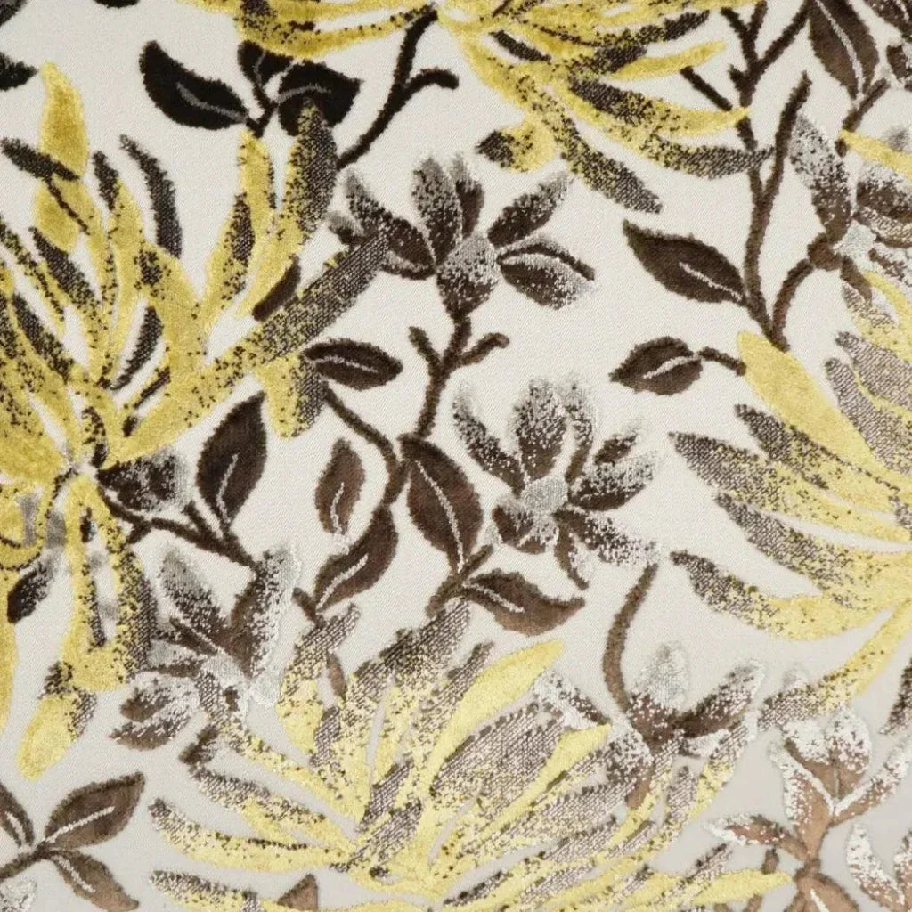 Sadah Floral Yellow Brown Large Throw Pillow Insert - LOOMLAN - D.V. Kap - Throw Pillows