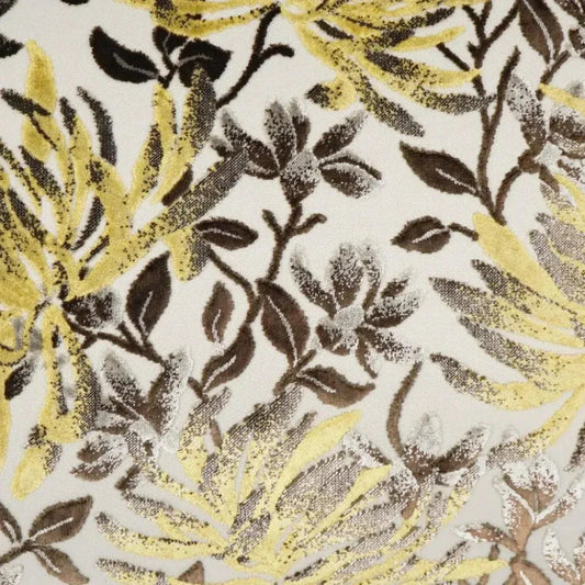 Sadah Floral Yellow Brown Large Throw Pillow Insert - LOOMLAN - D.V. Kap - Throw Pillows