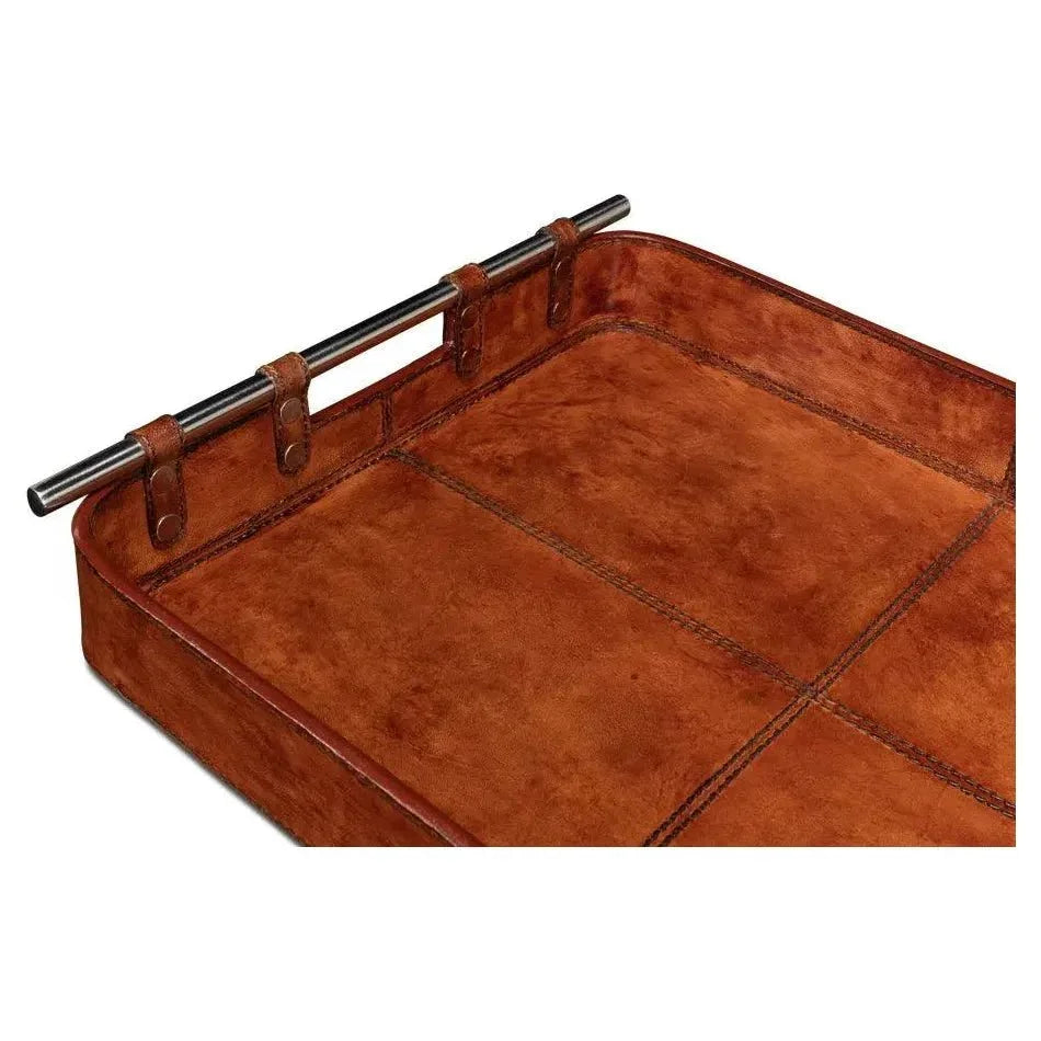 Safari Leather Tray Home Accessories - LOOMLAN - Sarreid - Trays