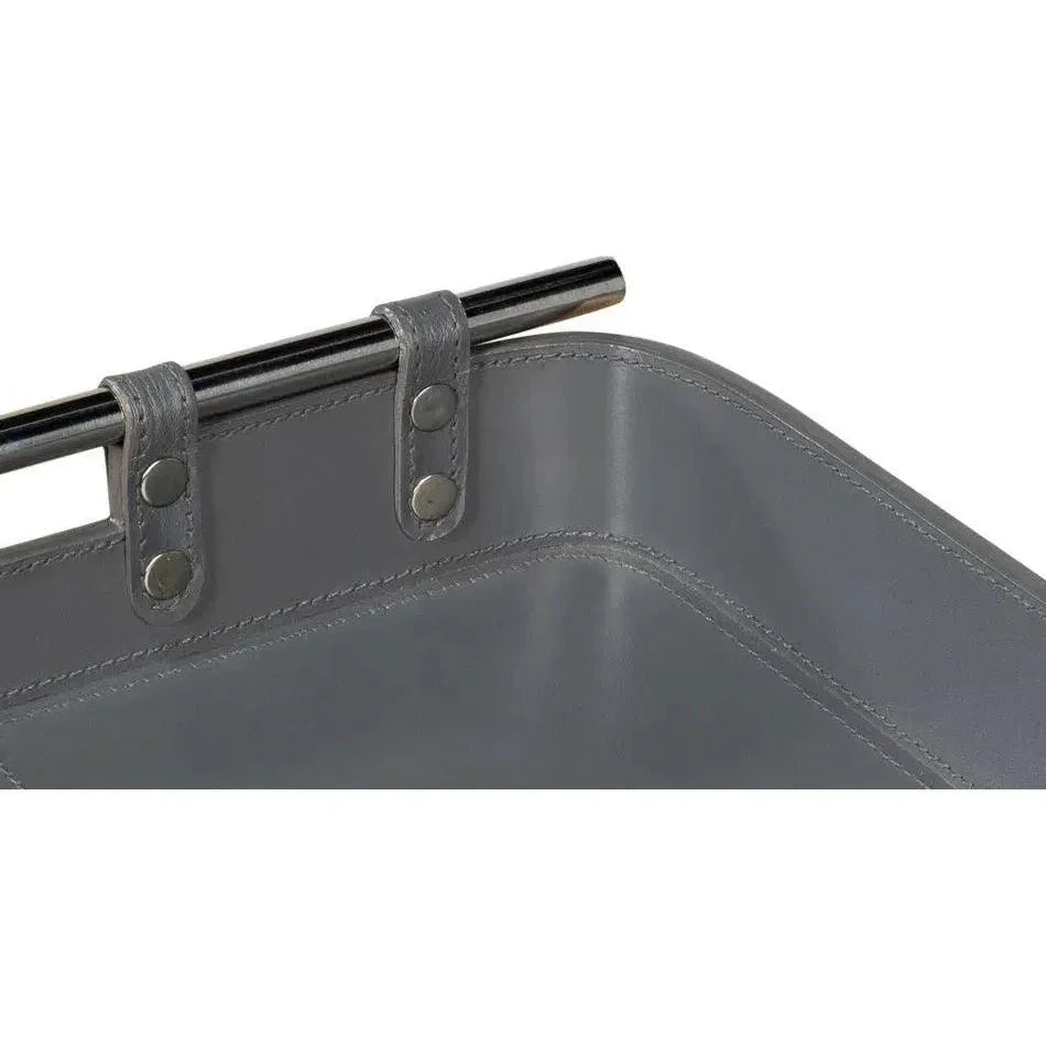 Safari Leather and Steel Grey Tray - LOOMLAN - Sarreid - Trays