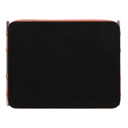 Safari Leather and Steel Orange Tray - LOOMLAN - Sarreid - Trays