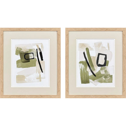 Sage Treasures II Green Framed Wall Art 2PC