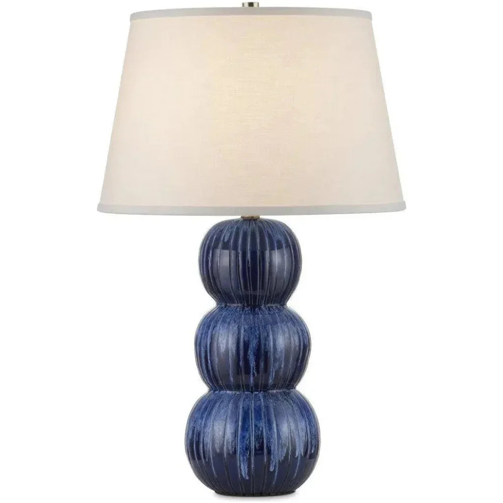 Salacia Ceramic and Metal Blue Table Lamp - LOOMLAN - Currey & Co - Table Lamps