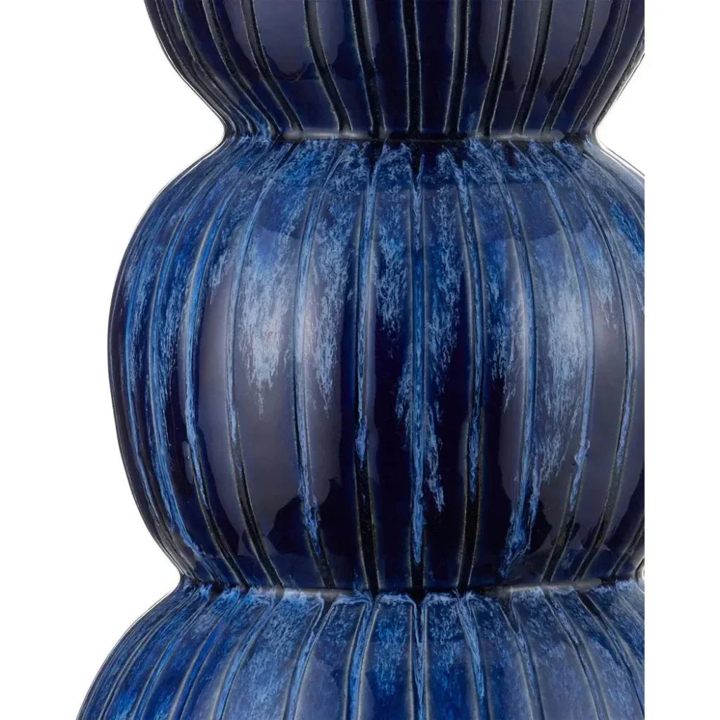 Salacia Ceramic and Metal Blue Table Lamp - LOOMLAN - Currey & Co - Table Lamps