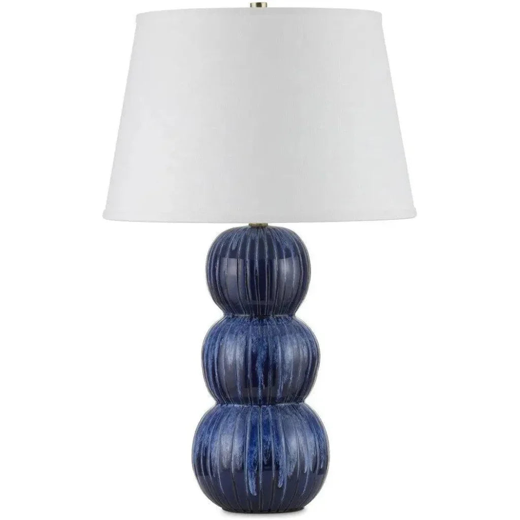 Salacia Ceramic and Metal Blue Table Lamp - LOOMLAN - Currey & Co - Table Lamps