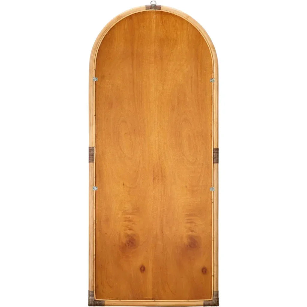 Saltwater Rattan d Vertical Floor Mirror-Floor Mirrors-Jamie Young-LOOMLAN
