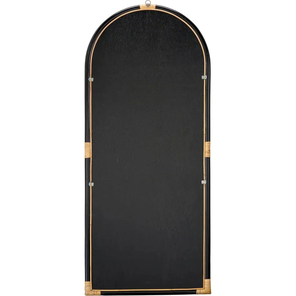 Saltwater Rattan d Vertical Floor Mirror-Floor Mirrors-Jamie Young-LOOMLAN
