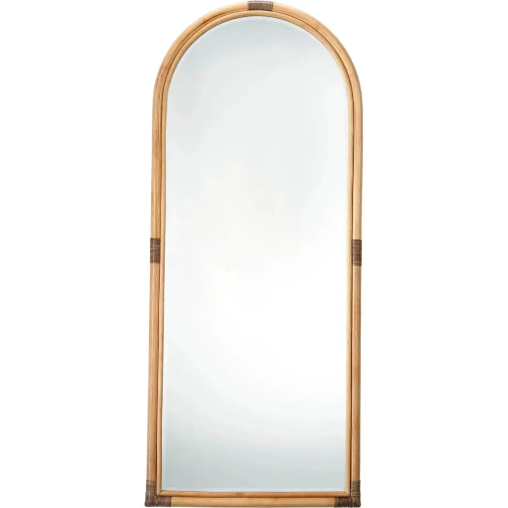 Saltwater Rattan d Vertical Floor Mirror-Floor Mirrors-Jamie Young-Natural-LOOMLAN