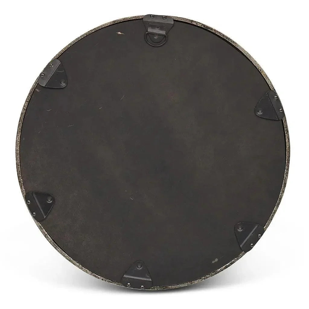 Samar Reclaimed Aluminum Round Mirror - LOOMLAN - Urbia - Wall Mirrors