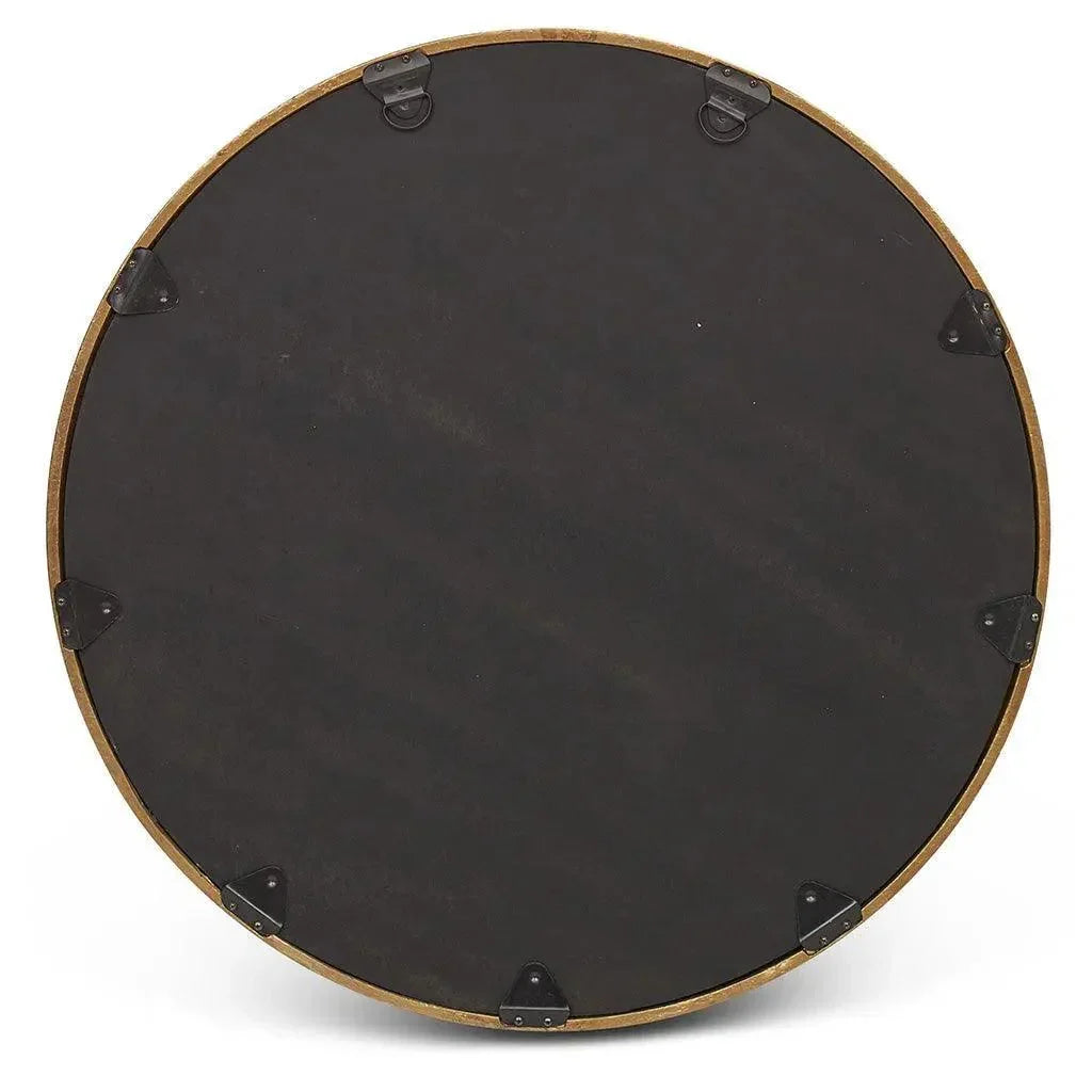 Samar Reclaimed Aluminum Round Mirror - LOOMLAN - Urbia - Wall Mirrors