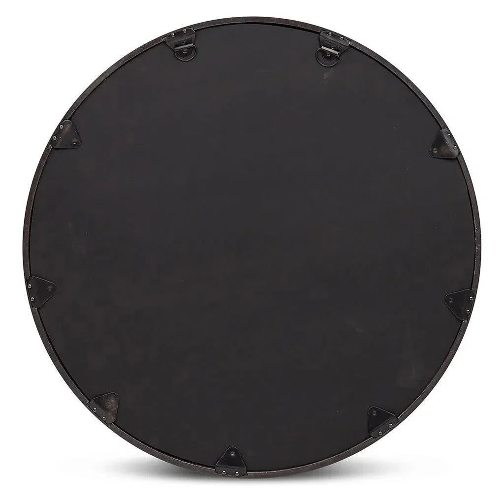 Samar Reclaimed Aluminum Round Mirror - LOOMLAN - Urbia - Wall Mirrors