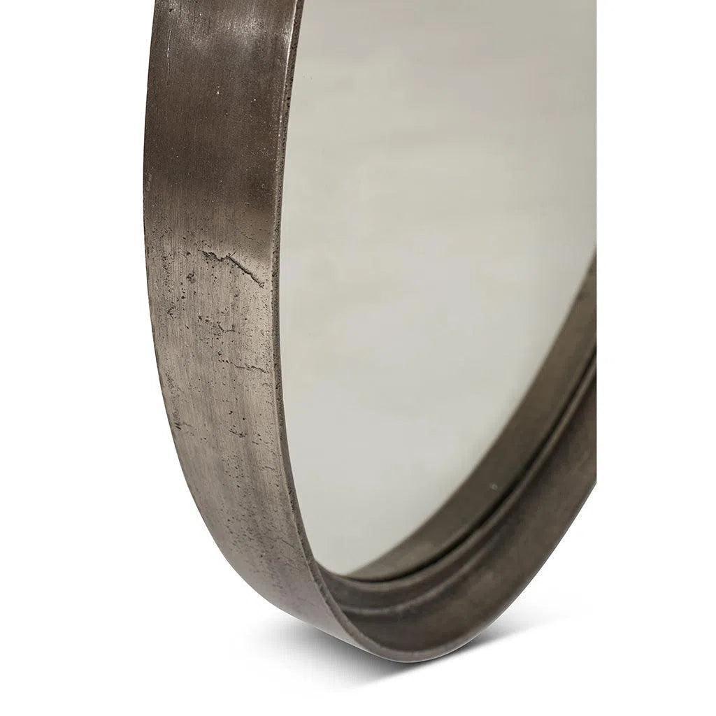 Samar Reclaimed Aluminum Round Mirror - LOOMLAN - Urbia - Wall Mirrors