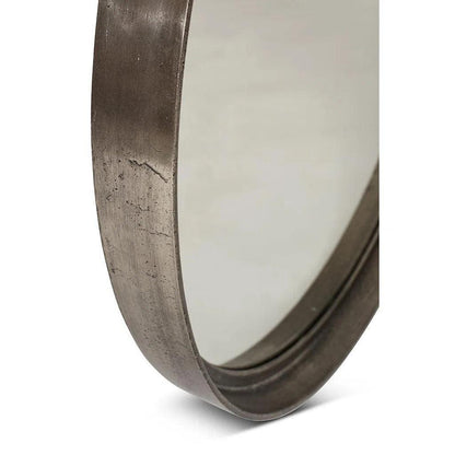 Samar Reclaimed Aluminum Round Mirror - LOOMLAN - Urbia - Wall Mirrors