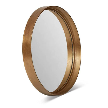 Samar Reclaimed Aluminum Round Mirror - LOOMLAN - Urbia - Wall Mirrors