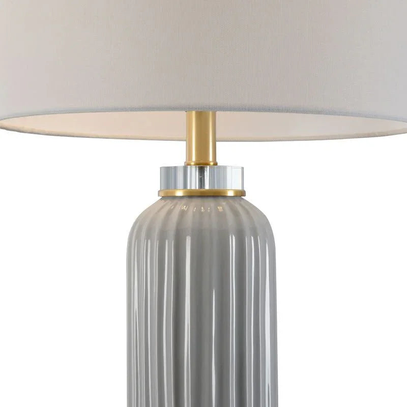 Samuel Glazed Fluted Ceramic Table Lamp - LOOMLAN - Chelsea House - Table Lamps