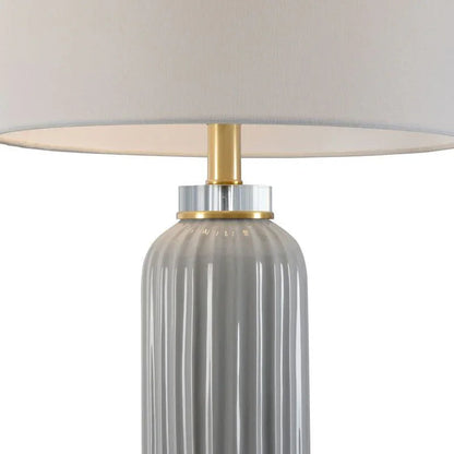 Samuel Glazed Fluted Ceramic Table Lamp - LOOMLAN - Chelsea House - Table Lamps