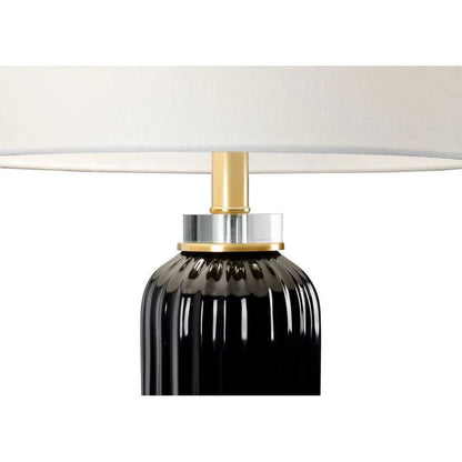 Samuel Glazed Fluted Ceramic Table Lamp - LOOMLAN - Chelsea House - Table Lamps