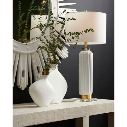 Samuel Glazed Fluted Ceramic Table Lamp - LOOMLAN - Chelsea House - Table Lamps